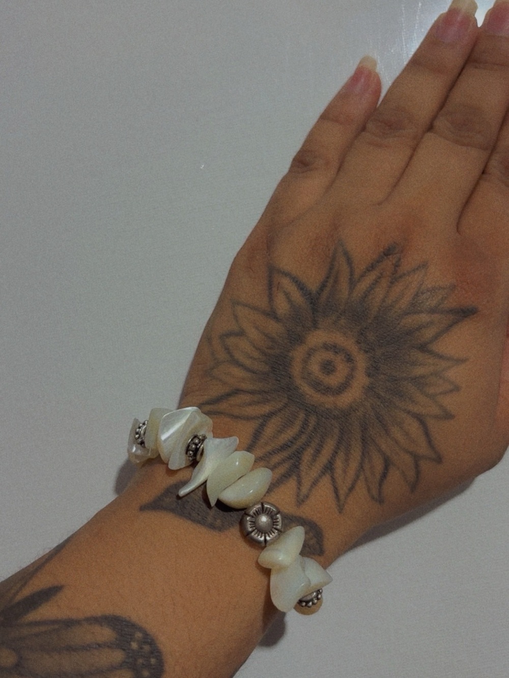 Handmade Cream & Honey Bead Stretch Bracelet